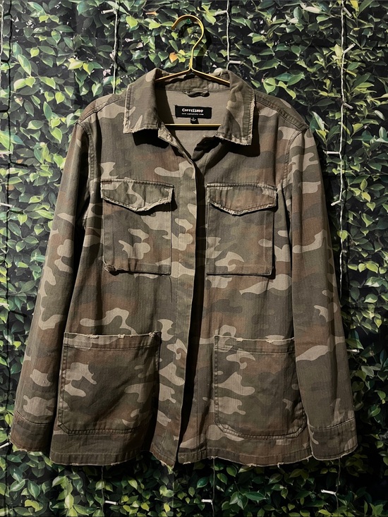 CoffeeShop Jackets & Blazers - CoffeeShop Camo Field Shacket Jacket - Olive Green